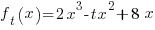 f_t(x) = 2x^3 - tx^2 + 8x